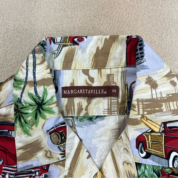Margaritaville Hawaiian Shirt Womens Small Button Up Car Surfing Graphic USA - Picture 5 of 8